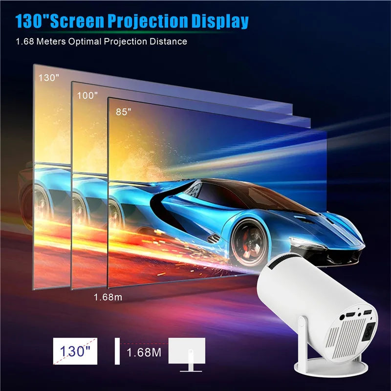 DITONG HY300 Pro Projector Android 4K 1280*720P Dual  Wifi 260ANSI Video Cinema Outdoor Portable Outdoor home hd led Projetor