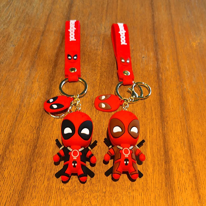 Marvel Cute Anime Figures Doll Bag Pendant Deadpool Q Version Fashion Backpack Keychain Couple Keyring Jewelry Birthday Gifts