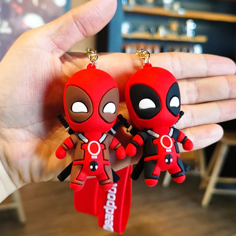 Marvel Cute Anime Figures Doll Bag Pendant Deadpool Q Version Fashion Backpack Keychain Couple Keyring Jewelry Birthday Gifts